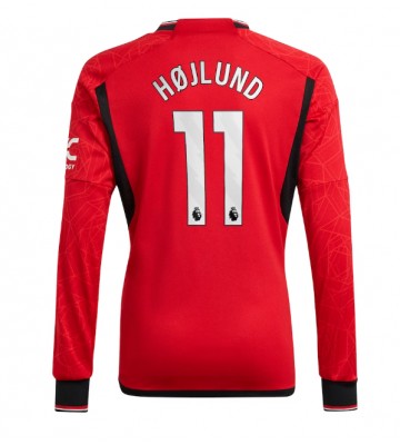 Lacne Muži Futbalové dres Manchester United Rasmus Hojlund #11 2023-24 Dlhy Rukáv - Domáci